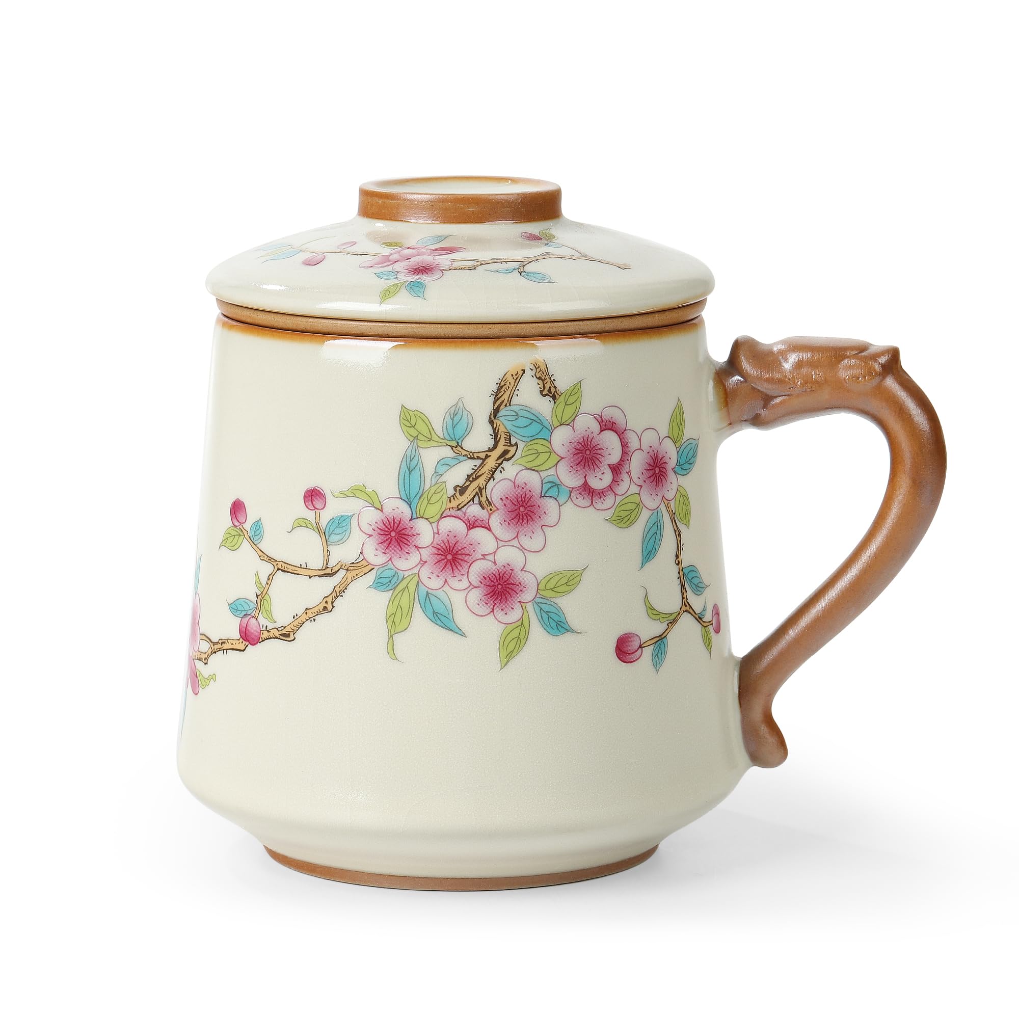 Amazon.com | fanquare Beige Ruyao Porcelain Tea Cups with Infuser